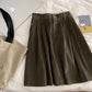 V-neck sweater pleated skirt suit    S4694