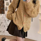 Sweet soft long-sleeved sweater jacket knitted top    S4676