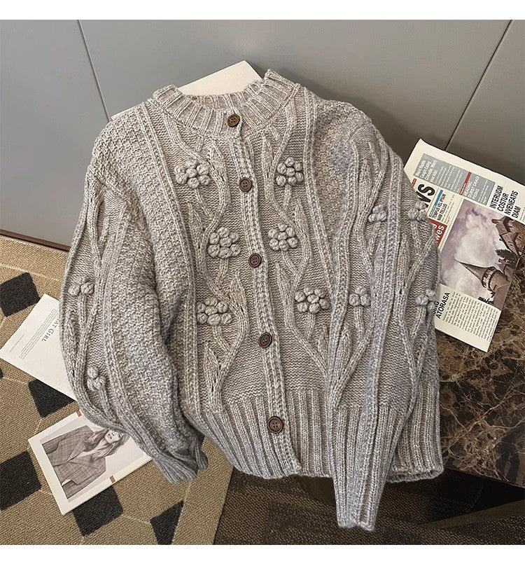 Long-sleeved knitted cardigan for women new sweater jacket    S4864