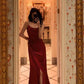 Sexy red high split side long evening prom dress     S2601