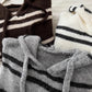 striped hooded knitted sweater    S4790