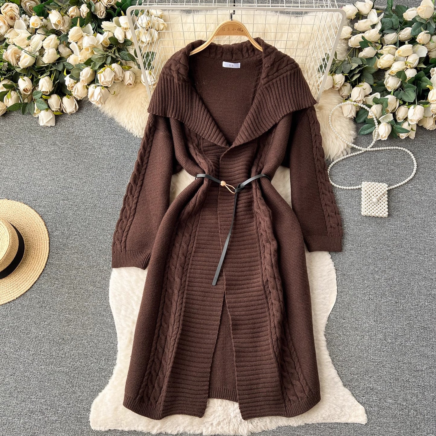 sweater jacket for women mid-length cardigan,  knitted sweater    S4533