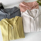 Sweet solid color double zipper knitted cardigan jacket    S4725