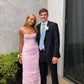 Simple Mermaid Spaghetti Straps Floor Length Sleeveless Pink Prom Dress        S5222