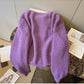 irregular sweater jacket for women winter new style elegant long-sleeved knitted cardigan    S4916