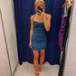 blue sparkly hoco dress        S5112