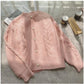 Sweater jacket women's chic soft long-sleeved knitted cardigan top      S4841
