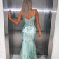V Neck Sequined Tulle Mermaid Prom Dress Formal Party Dress    S5066