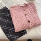 embroidered knitted cardigan round neck long-sleeved sweater jacket     S4711