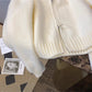 Solid Color Zipper Sweater Jacket Women's New Short Knitted Cardigan     S4858