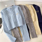 solid color V-neck sweater short top      S4677