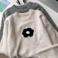embroidery soft sweater round neck long-sleeved top     S4689