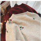 Retro embroidered flower round neck sweater for women long-sleeved sweater    S4805