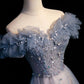High Quality Tulle Long Prom Dress with Beaded, A-Line Evening Party Dress     S4958