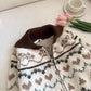 Soft jacquard zipper knitted top     S4763