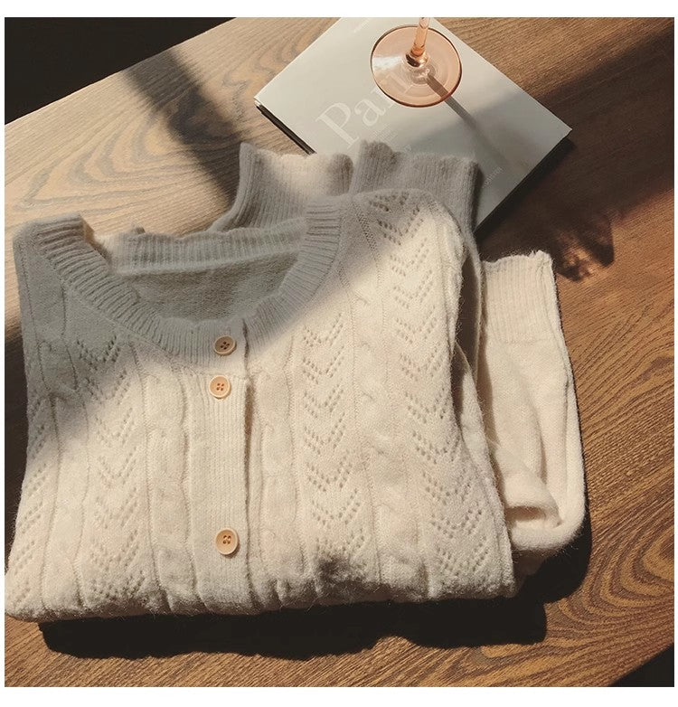 Soft cardigan sweater for women solid color knitted top jacket     S4827