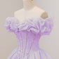 A-Line Off Shoulder Long Prom Dresses, Sweet 16 Dress       S4980