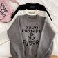 soft embroidered round neck pullover knitted top     S4705