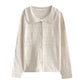 sweet simple long-sleeved knitted sweater cardigan     S4715