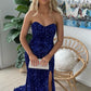 Sweetheart Royal Blue Sequin Mermaid Long Prom Dress      S5236