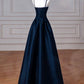 Simple A-Line Satin Long Prom Dress, Long Formal Dress       S5275