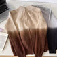 gradient design double zipper long-sleeved sweater jacket    S4747