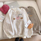 Sweet embroidery round neck soft long-sleeved top      S4713