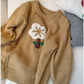Retro floral sweater for women new soft round neck sweater trend    S4855