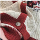 jacquard round neck knitted cardigan for women Christmas red sweater jacket      S4808