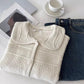 sweet simple long-sleeved knitted sweater cardigan     S4715