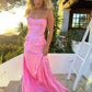 Spaghetti Straps Elegant Pink Long Prom Dresses     S5220