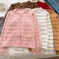 Sweet knitted cardigan round neck sweater jacket    S4728