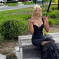 Junior prom Dress, Black Long Formal Dress        S5288