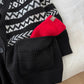 black v-neck casual knitted cardigan jacket    S4778