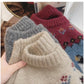 vintage style jacquard round neck sweater for women long-sleeved sweater trendy     S4802
