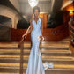 Light Blue Mermaid Prom Dress Formal Party Dress    S5067