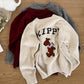 cartoon jacquard round neck sweater top casual     S4731