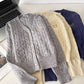 solid color simple soft sweater V-neck sweater jacket       S4678