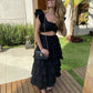 Lovely Two Piece Black Prom Dress, Evening Dress       S5102