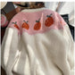 Jacquard round neck sweater jacket for women knitted cardigan   S4918