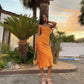 Spaghetti Straps Mermaid Sheath Orange Prom Dress   S2405