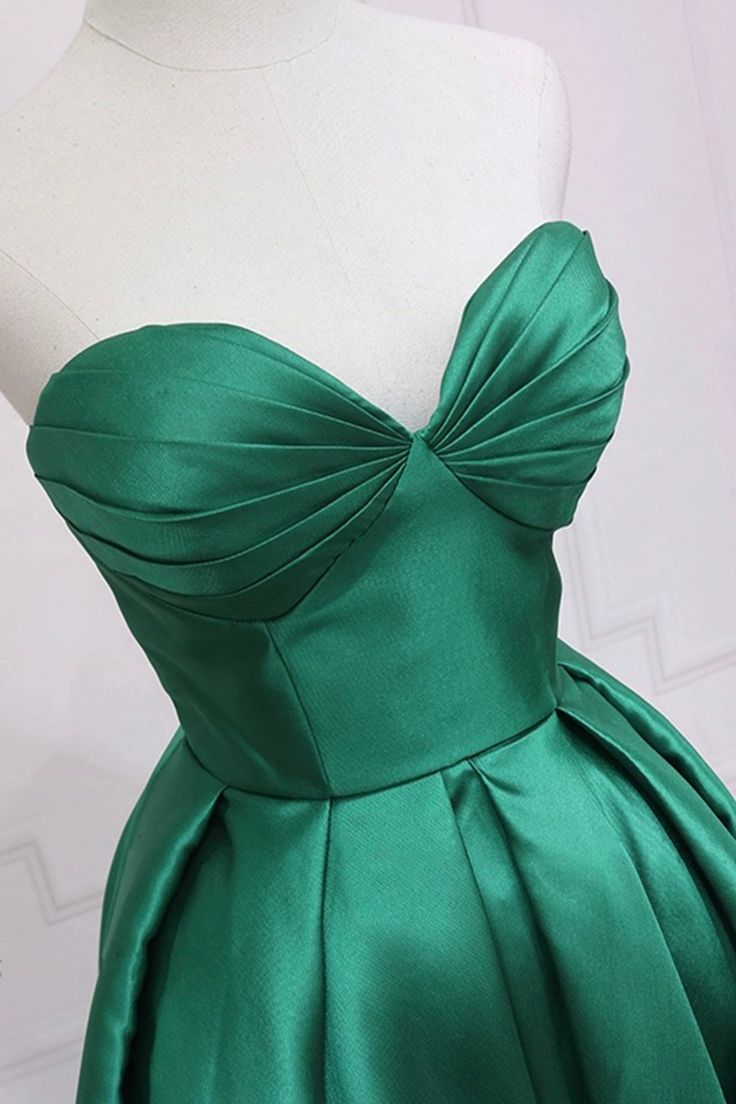 Satin High Low Prom Dress, Cute Sweetheart Neck Evening Party Dress       S5164