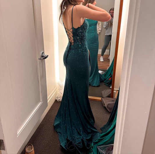 Mermaid Green Long Prom Dress, Mermaid Green Formal Dress, Green Evening Dress      S5163