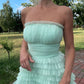 Sexy Strapess Sleeveless Ruffle A-line Floor length Prom Dress    S5158
