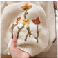 embroidered round neck sweater for women sweet style sweater      S4832