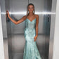 V Neck Sequined Tulle Mermaid Prom Dress Formal Party Dress    S5066