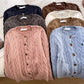 embroidered knitted cardigan round neck long-sleeved sweater jacket     S4711