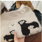 jacquard round neck sweater for women fashionable sweater     S4897