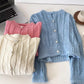 simple solid color sweater knitted cardigan     S4767
