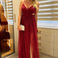 Wine Red Prom Dresses Tulle Formal Evening Party Gowns         S5294
